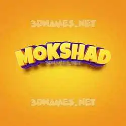 mokshad in Orange Toon style - 3D name wallpaper