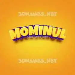mominul in Orange Toon style - 3D name wallpaper
