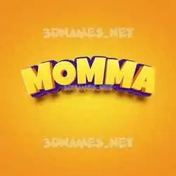 momma in Orange Toon style - 3D name wallpaper