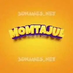 momtajul in Orange Toon style - 3D name wallpaper