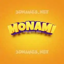 monami in Orange Toon style - 3D name wallpaper