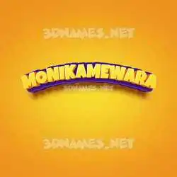 monikamewara in Orange Toon style - 3D name wallpaper