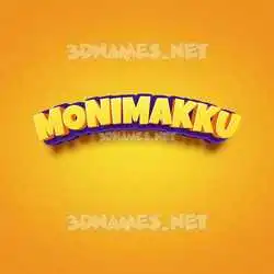 monimakku in Orange Toon style - 3D name wallpaper