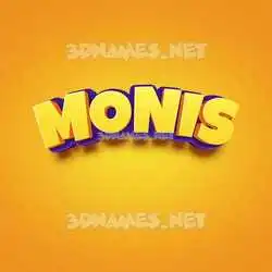 monis in Orange Toon style - 3D name wallpaper