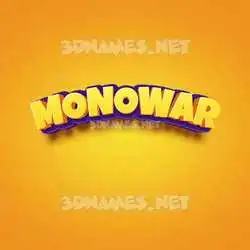 monowar in Orange Toon style - 3D name wallpaper