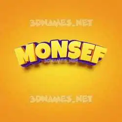 monsef in Orange Toon style - 3D name wallpaper