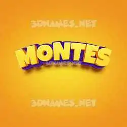 montes in Orange Toon style - 3D name wallpaper