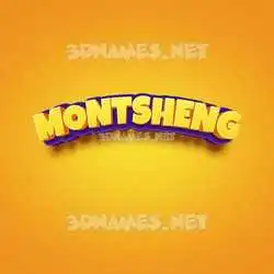 montsheng in Orange Toon style - 3D name wallpaper
