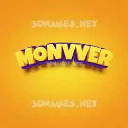 monvver in Orange Toon style - 3D name wallpaper