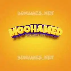 moohamed in Orange Toon style - 3D name wallpaper