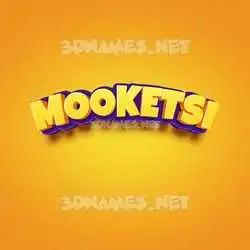 mooketsi in Orange Toon style - 3D name wallpaper