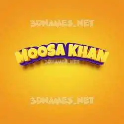 moosa khan in Orange Toon style - 3D name wallpaper