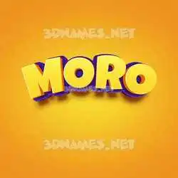 moro in Orange Toon style - 3D name wallpaper