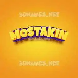 mostakin in Orange Toon style - 3D name wallpaper