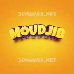 moudjib in Orange Toon style - 3D name wallpaper
