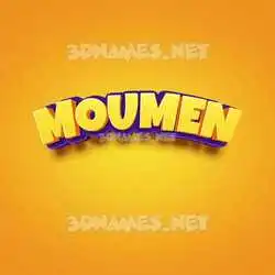moumen in Orange Toon style - 3D name wallpaper