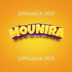 mounira in Orange Toon style - 3D name wallpaper