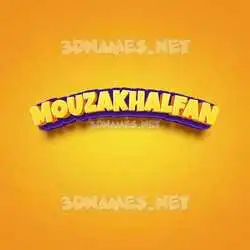 mouzakhalfan in Orange Toon style - 3D name wallpaper