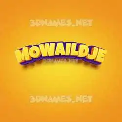 mowaildje in Orange Toon style - 3D name wallpaper