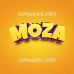 moza in Orange Toon style - 3D name wallpaper