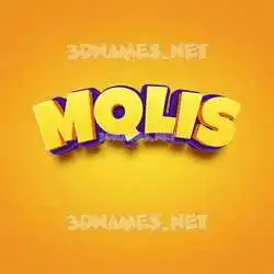 mqlis in Orange Toon style - 3D name wallpaper