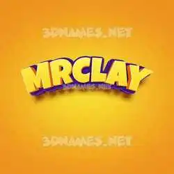 mrclay in Orange Toon style - 3D name wallpaper