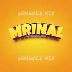 mrinal in Orange Toon style - 3D name wallpaper