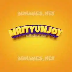 mrityunjoy in Orange Toon style - 3D name wallpaper