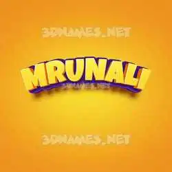 mrunali in Orange Toon style - 3D name wallpaper
