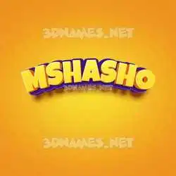 mshasho in Orange Toon style - 3D name wallpaper
