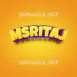msritaj in Orange Toon style - 3D name wallpaper