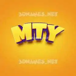 mty in Orange Toon style - 3D name wallpaper