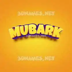 mubark in Orange Toon style - 3D name wallpaper