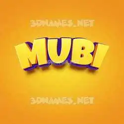 mubi in Orange Toon style - 3D name wallpaper