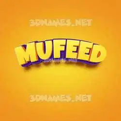 mufeed in Orange Toon style - 3D name wallpaper