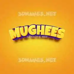 mughees in Orange Toon style - 3D name wallpaper