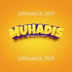 muhadis in Orange Toon style - 3D name wallpaper