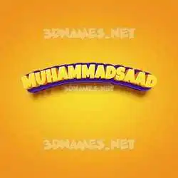 muhammadsaad in Orange Toon style - 3D name wallpaper