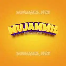 mujammil in Orange Toon style - 3D name wallpaper