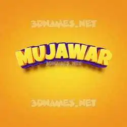 mujawar in Orange Toon style - 3D name wallpaper
