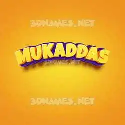 mukaddas in Orange Toon style - 3D name wallpaper