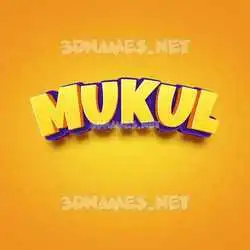 mukul in Orange Toon style - 3D name wallpaper
