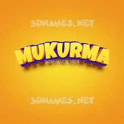 mukurma in Orange Toon style - 3D name wallpaper