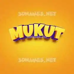 mukut in Orange Toon style - 3D name wallpaper