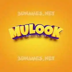 mulook in Orange Toon style - 3D name wallpaper