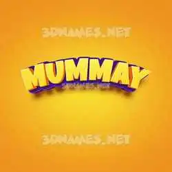 mummay in Orange Toon style - 3D name wallpaper