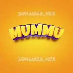 mummu in Orange Toon style - 3D name wallpaper