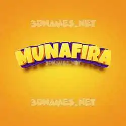 munafira in Orange Toon style - 3D name wallpaper