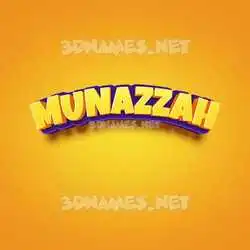 munazzah in Orange Toon style - 3D name wallpaper