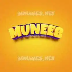 muneeb in Orange Toon style - 3D name wallpaper